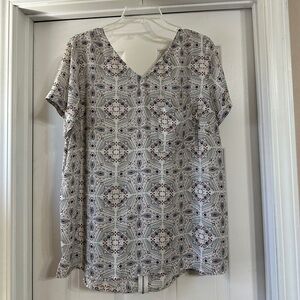 Maurices Geometric Print V-Neck Blouse